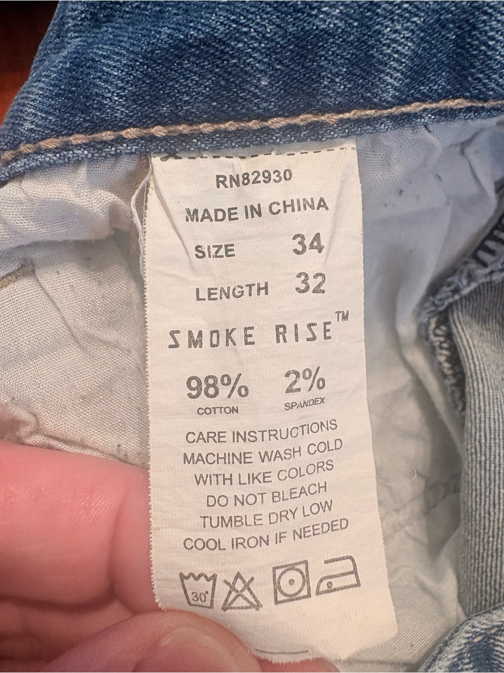 Smoke Rise Men’s 34x32 Distressed Moto Biker Jeans Light Wash Zipper Detail - Picture 6 of 6